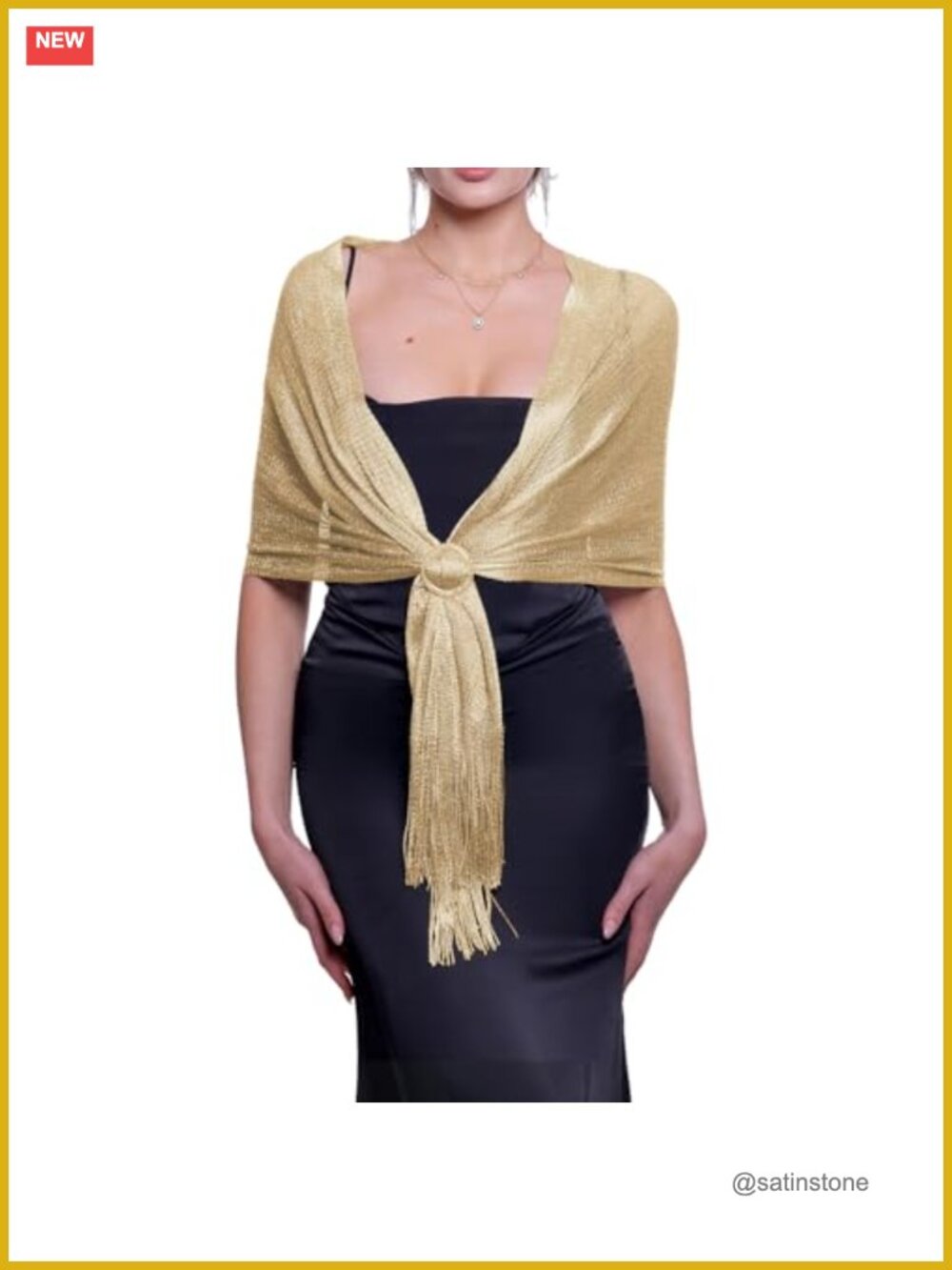 Womens Shrug Evening Party Shawl with Buckle 100% Polyester Formal Dress Wrap